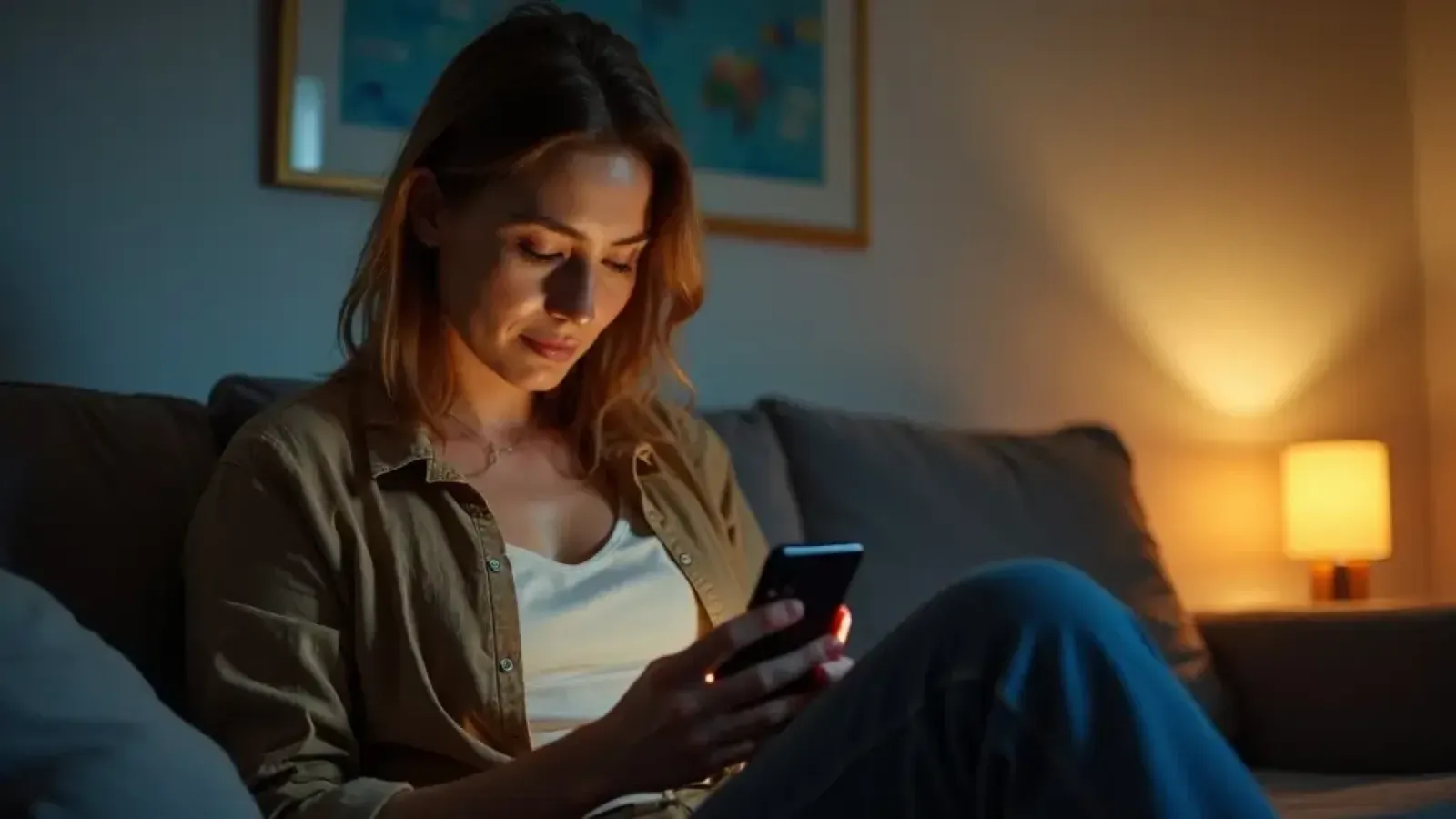 Person sitzt zu Hause entspannt am Laptop